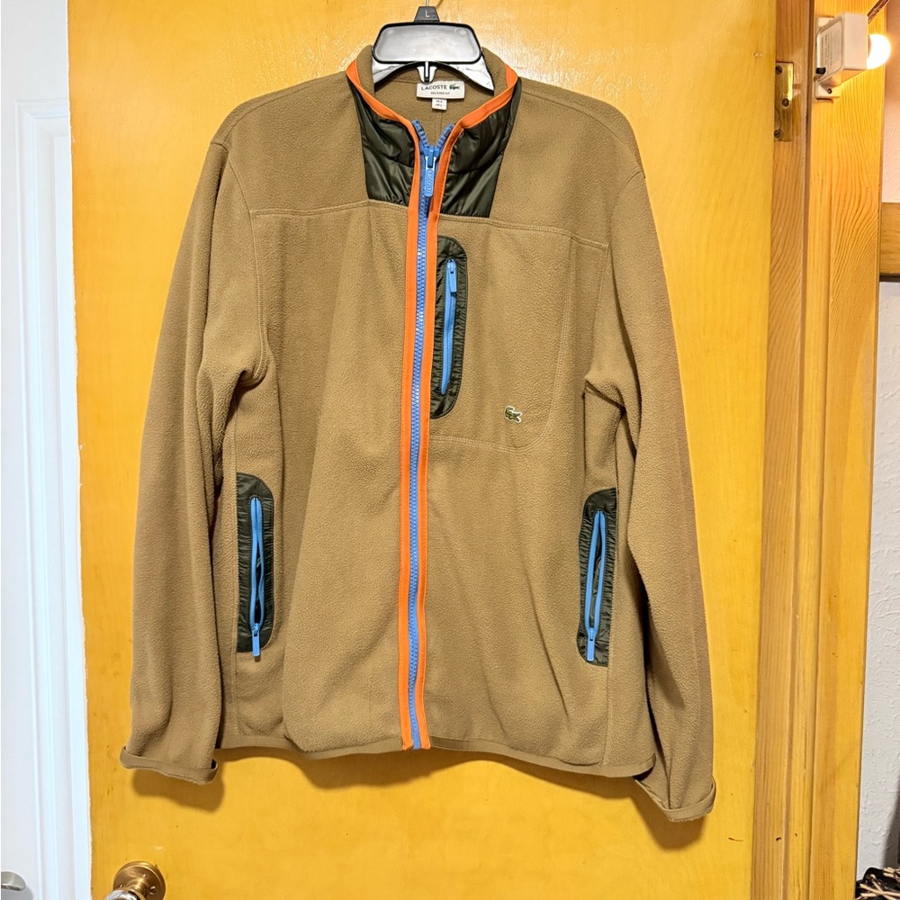 Lacoste Tan Jacket with Orange Highlights